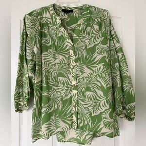 Sanctuary Green Leaf Print Blouse